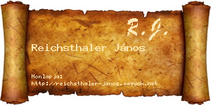 Reichsthaler János névjegykártya